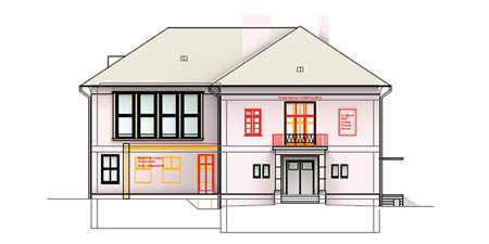 AHA Gemeinschaftswohnhaus Friedrichstadt Außenansicht Südseite